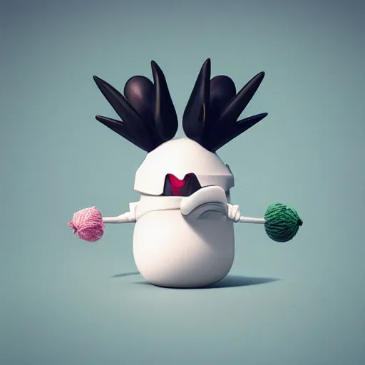 Image similar to a big head Moomin, two tiny horns, 3D art, Finnish green, Baymax style, sweetness, technology, futurism, kawaii, Marina Dieul, Monchhich, Kristina Shablina, 8K