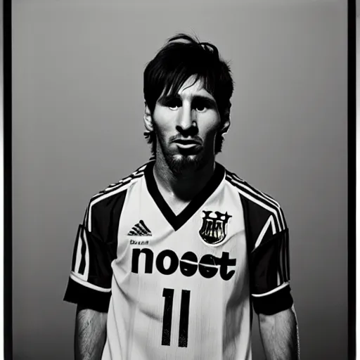 Image similar to a portrait of lionel messi by nobuyoshi araki