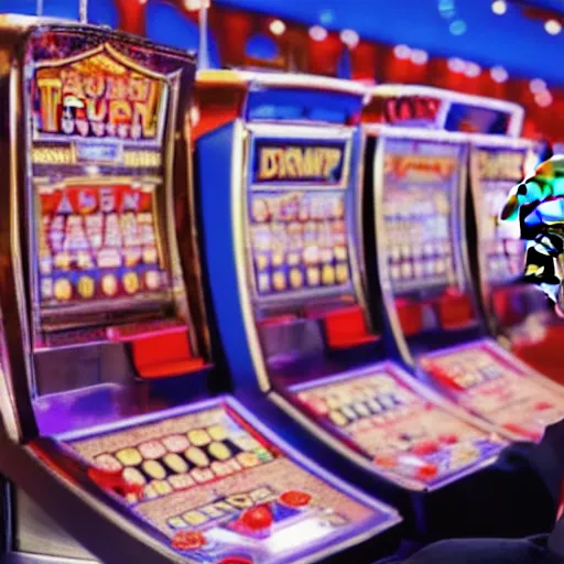 Prompt: donald trump playing slots