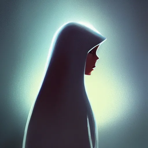 Image similar to “a marvelous portrait of a hooded girl by Christopher Balaskas”