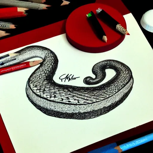 Image similar to snake wearing a christmas jumper pencil sketch highly detailed, smooth, sharp focus