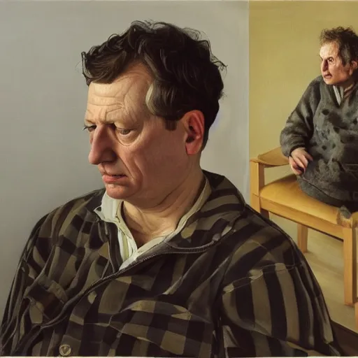 Image similar to high quality high detail painting by lucian freud, hd, todd solondz portrait, photorealistic lighting