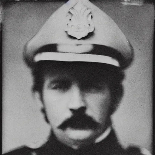 Prompt: close up portrait of a policeman police officer photo by Diane Arbus and Louis Daguerre