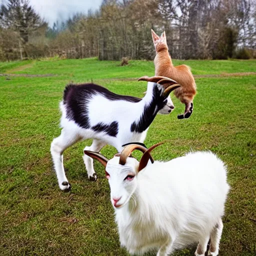 Prompt: a cat - goat - hybrid, animal photography