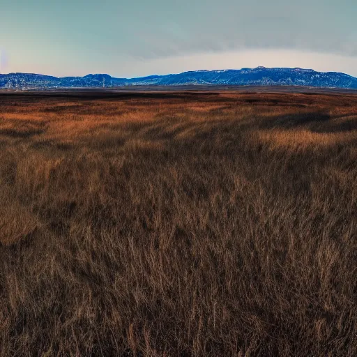 Prompt: panorama of a photorealistic burnt grassland, 4 k, 8 k, cinematic photography, landscape photography