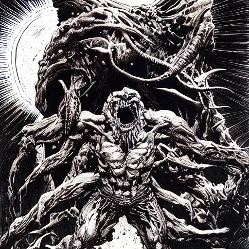 Image similar to the eater of universes, bernie wrightson, highly detailed, terrifying