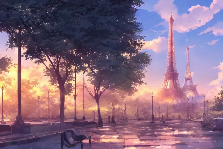 Prompt: Paris, Makoto Shinkai