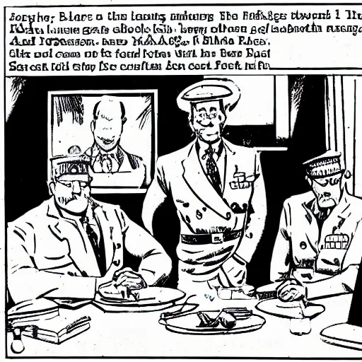 Image similar to A splah panel by Edgar P Jacobs for Blake and Mortimer