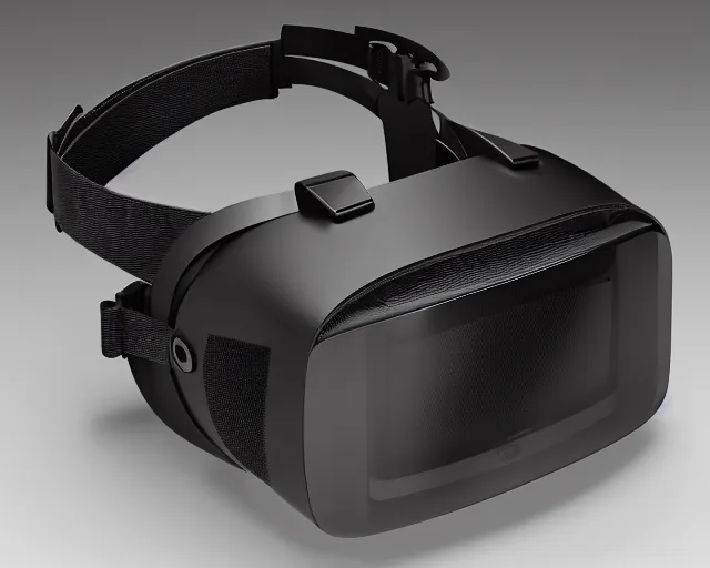 Image similar to Professional slick Product marketing photo. Steam's Valve Index HMD VR Headset. Designed by artist Syd Mead. Lighting and style by painter James Gurney. Slick and shiny presentation. Well organized and minimalist.