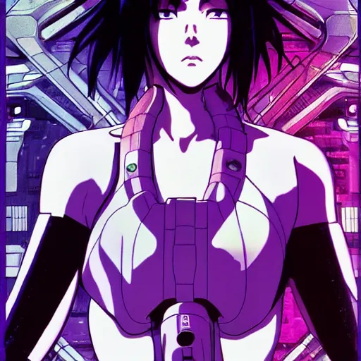 Image similar to Ghost in the Shell, GitS, perfect face Kusanagi Motoko, style by Masamune Shirow