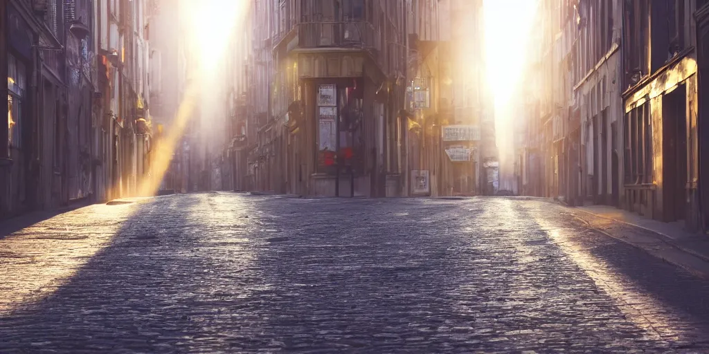 Image similar to light shining through the street