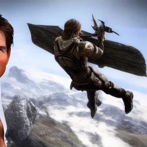 Image similar to Tom Cruise in Skyrim