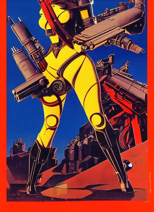 Image similar to soviet propaganda poster. cyberpunk mech pilot. portrait by jean giraud and anton otto fischer and john philip falter and will eisner and gil elvgren. realistic proportions. character art. science fiction d & d. tf 2, overwatch.