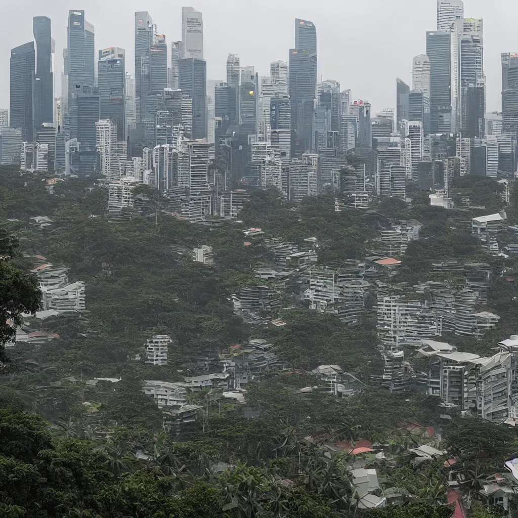 Prompt: singapore, post - apocalyptic