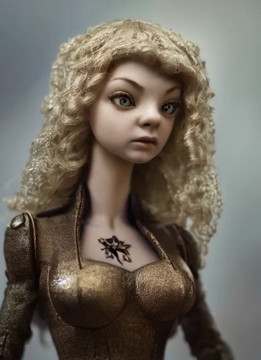 Prompt: closeup of a toy natalie dormer, depth of field, zeiss lens, detailed, symmetrical, centered, fashion photoshoot, by nicoletta ceccoli, mark ryden, lostfish, earl nore, hyung tae, frank frazetta, breathtaking, 8 k resolution, extremely detailed, beautiful, establishing shot, artistic, hyperrealistic, octane render