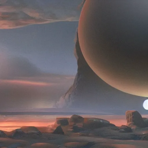 Prompt: the anthropomorphic minor - planet pluto, unhappy because it wants to be a real planet. imax, 7 0 mm. digital live - action. concept art. dramatic lighting. saturated. despicable me. neo - noir science fiction.