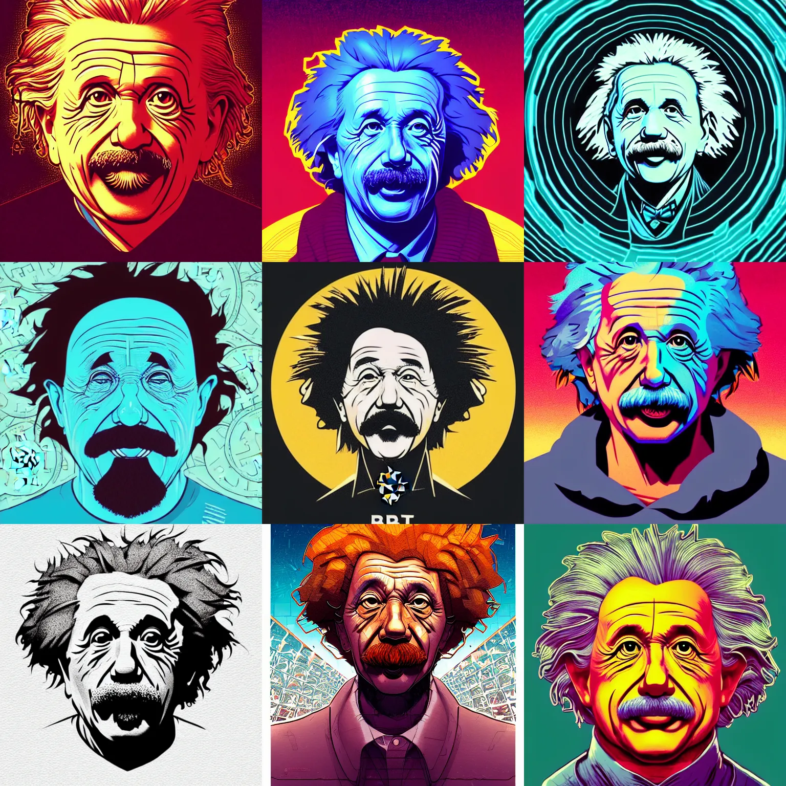Prompt: cell shaded head shot of einstein head on bitcoin logo, concept art, llustration, concept art by josan gonzales and wlop, by james jean, victo ngai, david rubin, mike mignola, laurie greasley, highly detailed, sharp focus, logo trending on artstation, hq, deviantart, art by artgem