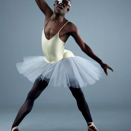 Image similar to Samuel L. Jackson as a ballerina, dancing gracefully, 4k, high details, studio lighting