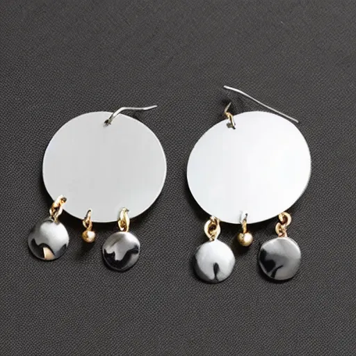 Image similar to “minimalistic beautiful surprising unusual abstract asymmetric earring design”