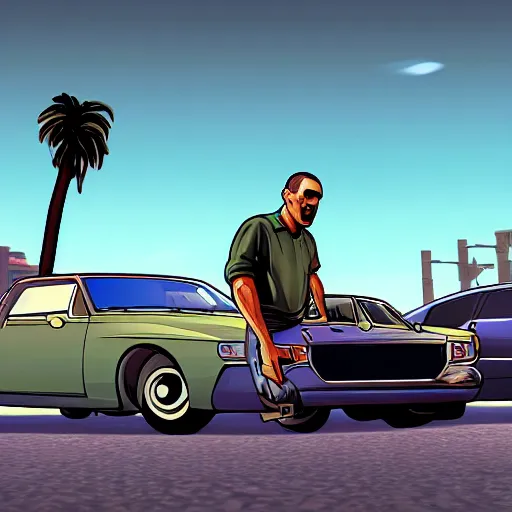 Prompt: cartoon gta V style, car