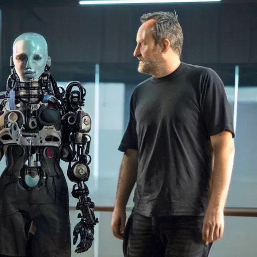 Prompt: cyberpunk Deadcode humanoid robot neil blomkamp and Emmanuel Lubezki