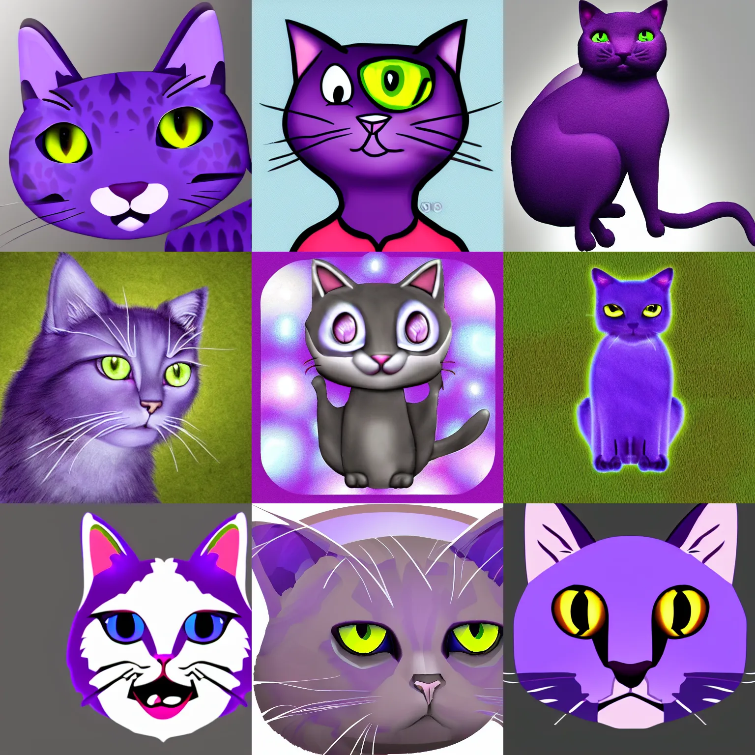 Prompt: purple cat avatar image