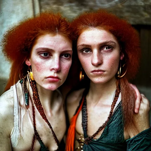 Image similar to Beautiful 19th Century Barbary Coast pirate female models with Ginger hair and Golden hooped earrings photography by Steve McCurry