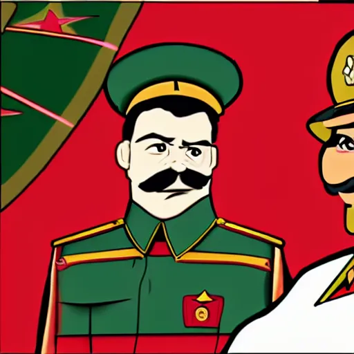 Image similar to joseph stalin as a powerpuff girl