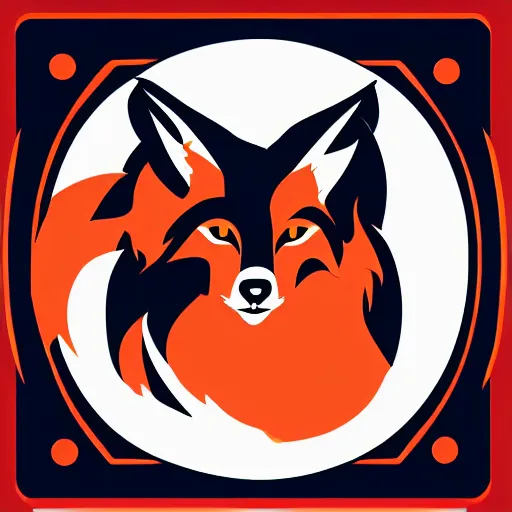 Image similar to a vector logo of a burning fox