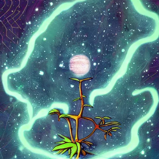 Prompt: intergalactic plant, sci - fi art