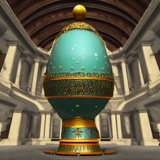 Prompt: a gigantic faberge egg, aetherpunk, unreal engine,