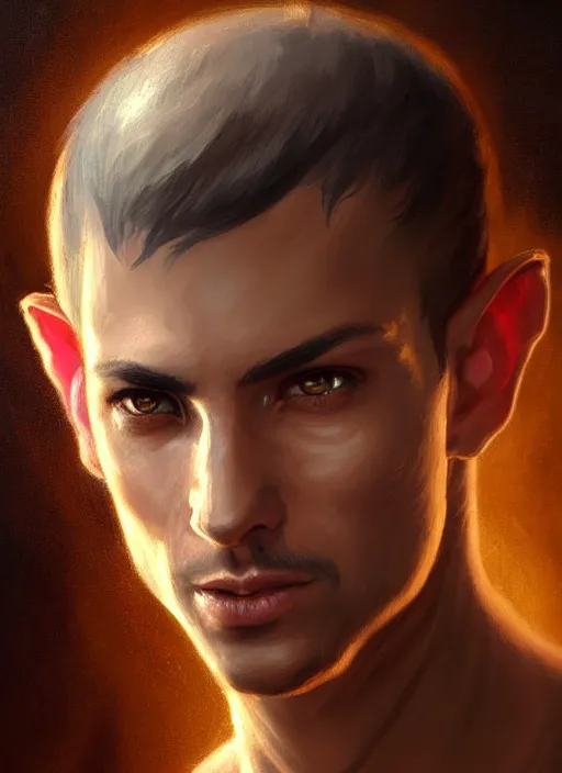 Image similar to a _ fantasy _ style _ portrait _ painting _ of light brown argentinian male short black hair defined chiseled facial features face big ears, rpg dnd oil _ painting _ unreal _ 5 _ daz. _ rpg _ portrait _ extremely _ detailed _ artgerm _ greg _ rutkowski _ greg