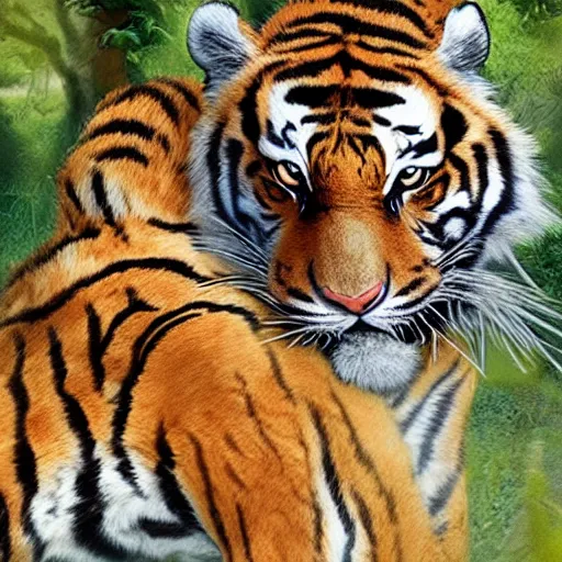 Image similar to Grandma being eaten by tiger