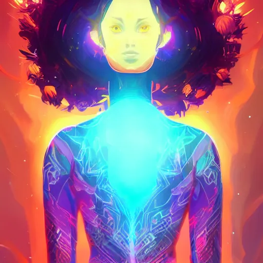 Prompt: skill magic deepdream guard girl from the back radiating a glowing aura stuff loot legends video game artstation lois van baarle, ilya kuvshinov, rossdraws,