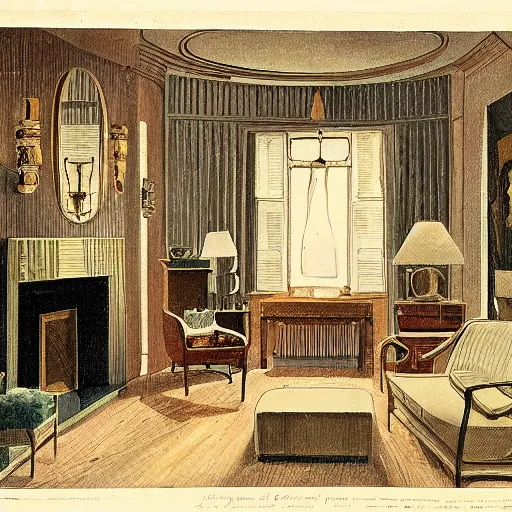 Prompt: a seductive bachelor pad from the 1790s