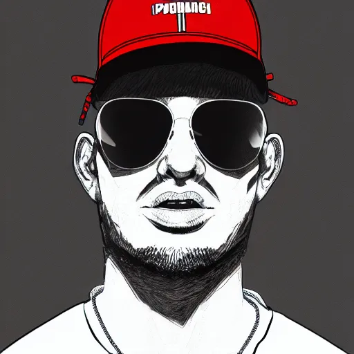 Image similar to Polish Rapper Quebonafide, digital art,