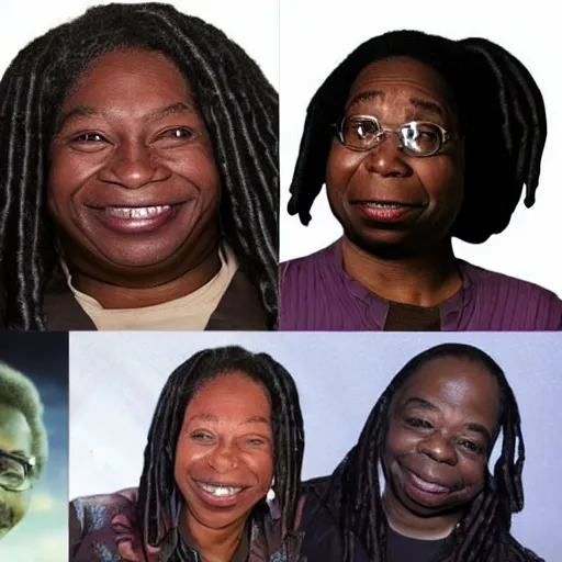 Image similar to photo of a person who looks like a mixture between whoopi goldberg and levar burton