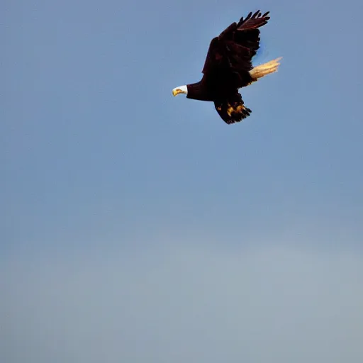 Image similar to Eagle flying in the sky with lightning trailing it