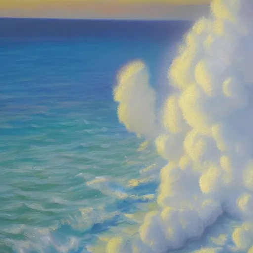 Image similar to cotton exploding crimea beach hi detailed oil painting