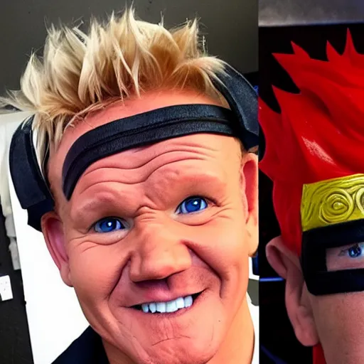 Prompt: Gordon Ramsay Naruto cosplay