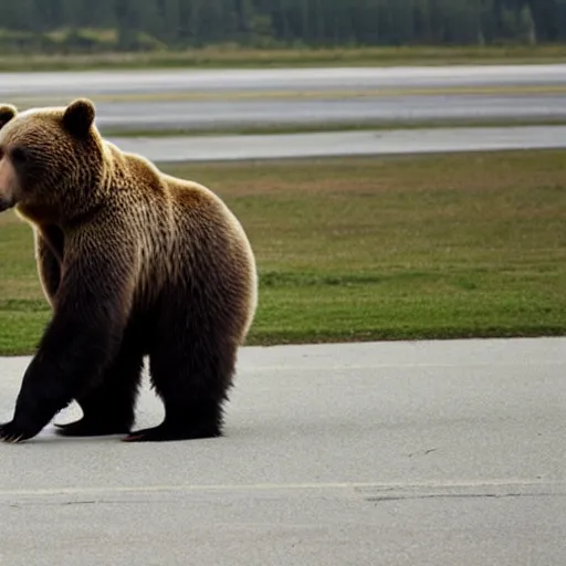 Image similar to a bear on a runway