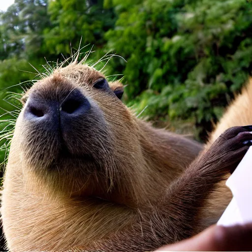 Image similar to capybara smoking a blunt