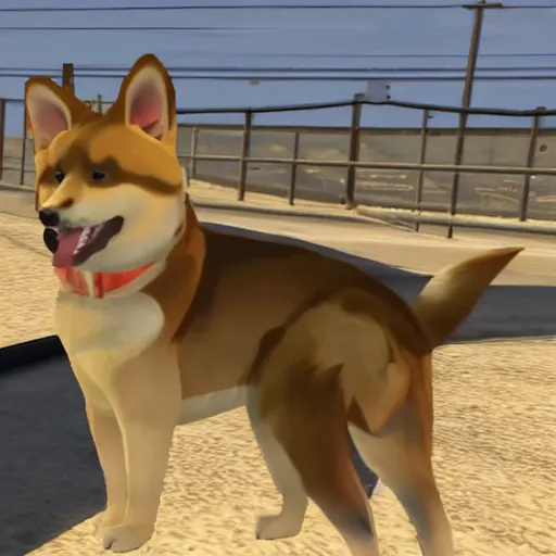 Image similar to a shiba Inu in GTA San Andreas