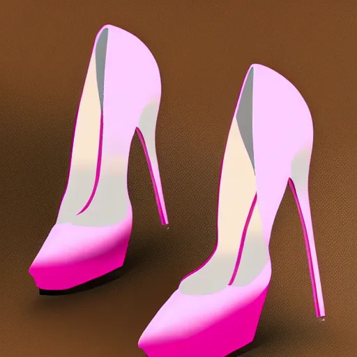 Image similar to pink leather 1 5 cm high heel shoes with 7 cm high platform with ankle stripe, photorealistic, beautiful, architecture, product design, clean, highly detailed, 8 k, ornate detail