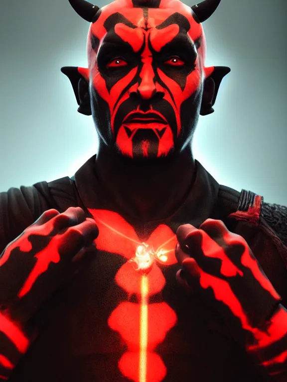 Prompt: portrait art of darth maul 8 k ultra realistic, lens flare, atmosphere, glow, detailed, intricate, full of colour, cinematic lighting, trending on artstation, 4 k, hyperrealistic, focused, extreme details, unreal engine 5, cinematic, masterpiece