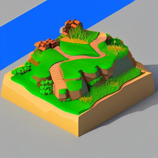 Image similar to isometric game 3d terrain