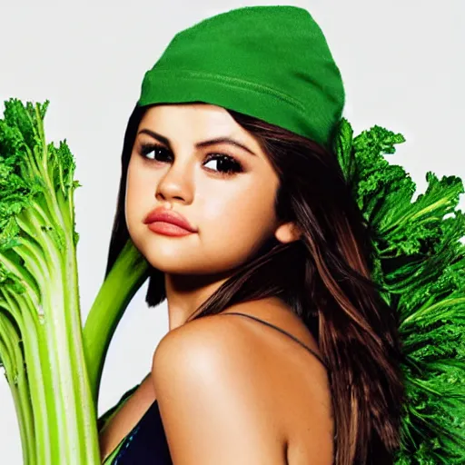 Image similar to selena gomez as celery armchair