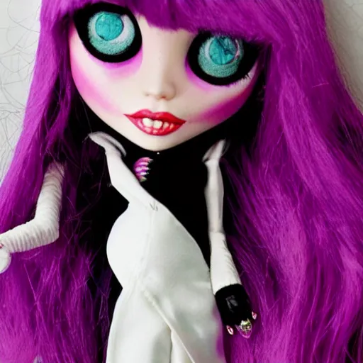 Prompt: beautiful monster high doll of angelina jolie