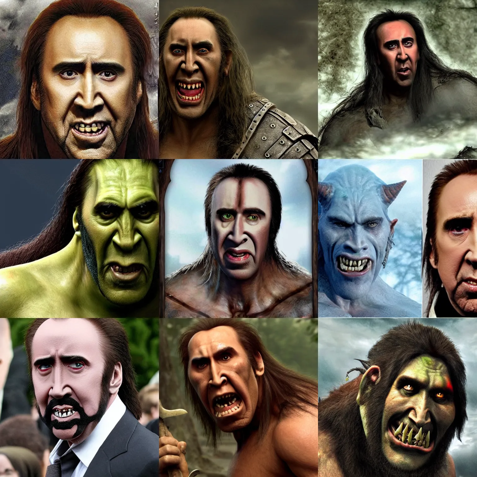 Prompt: nicolas cage as orc