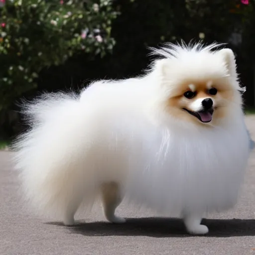 Image similar to a pomeranian dog made of clouds